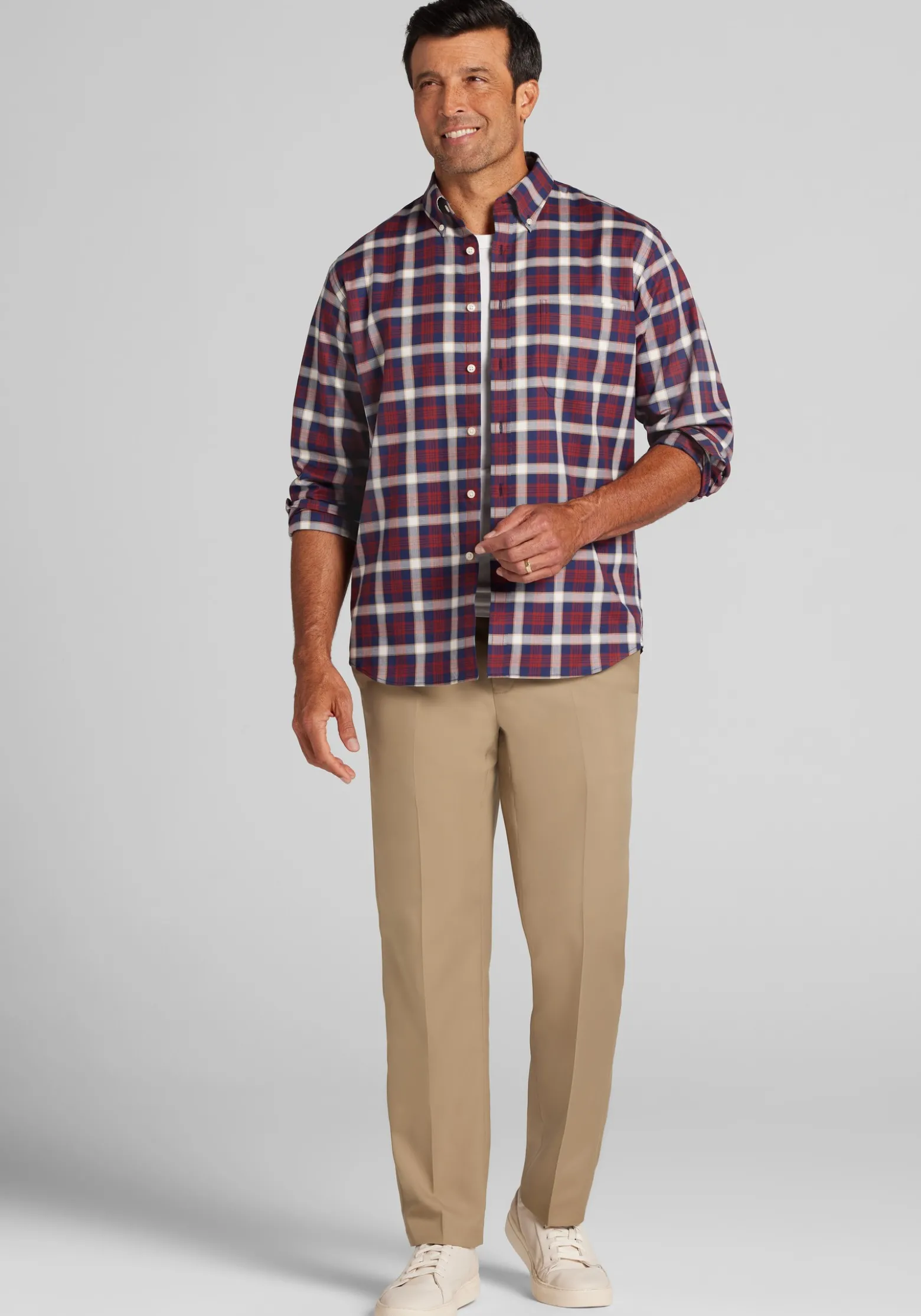 Jos. A. Bank Traditional Fit Large Plaid Button Up Shirt