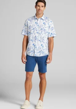 Jos. A. Bank Traditional Fit Mykonos Short Sleeve Button Up Shirt