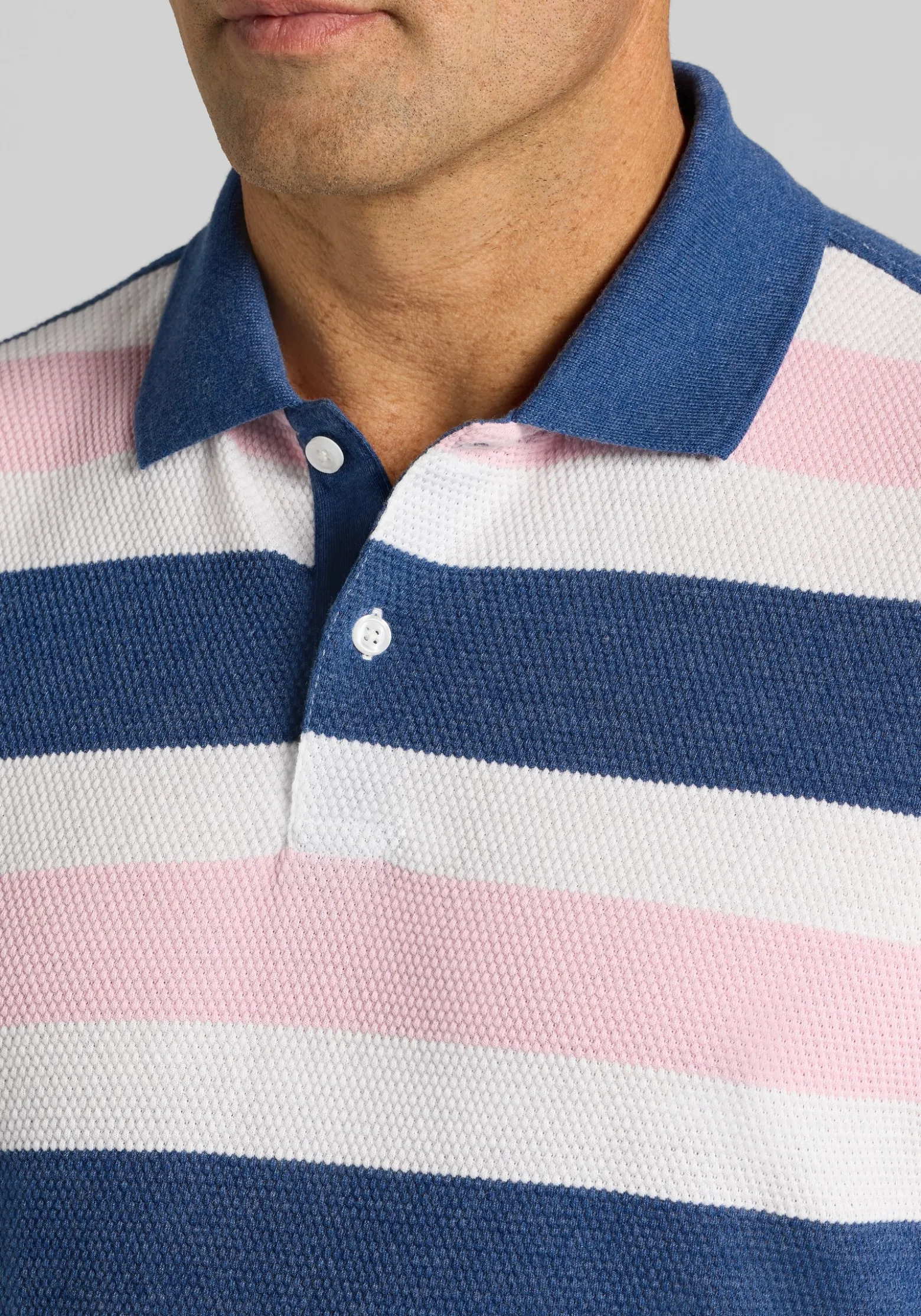 Jos. A. Bank Traditional Fit Popcorn Stripe Polo