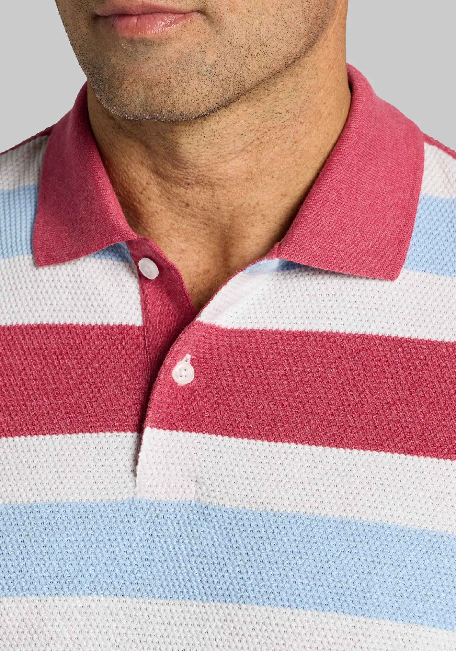 Jos. A. Bank Traditional Fit Popcorn Stripe Polo