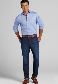 Jos. A Bank Traditional Fit Solid Comfort Stretch Dress Shirt