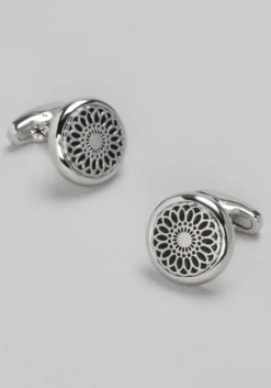 Joseph A. Bank Round Flower Medallion Cufflinks