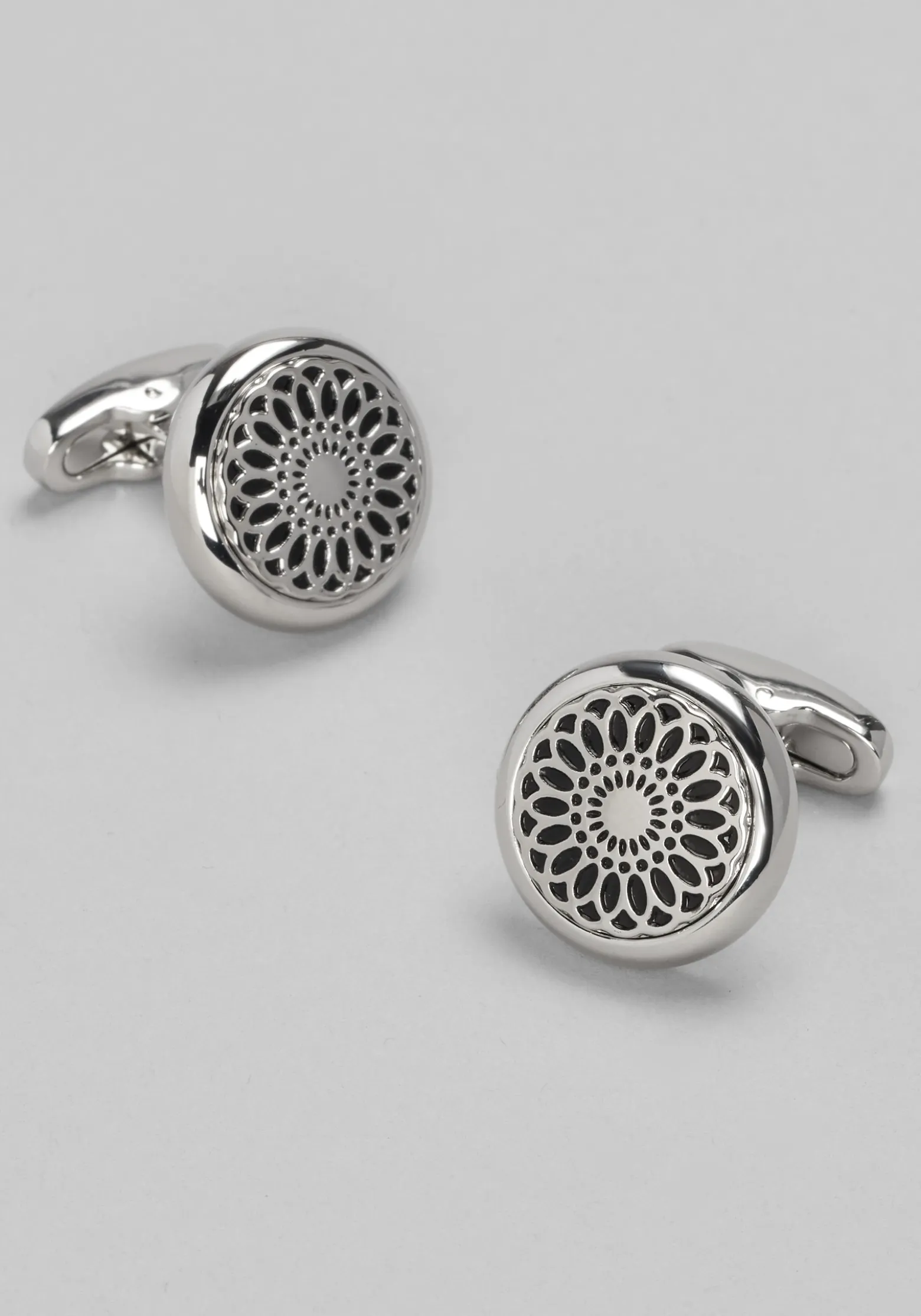 Joseph A. Bank Round Flower Medallion Cufflinks