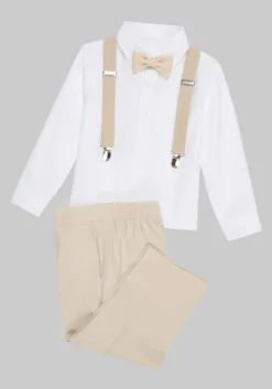 Peanut Butter Collection Barn Safari Line 4-Piece Toddler Boys Suit Set