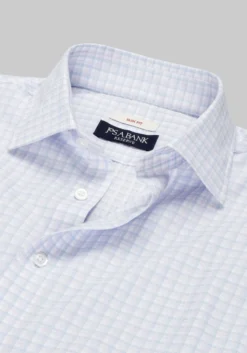 Reserve Collection Slim Fit Spread Collar Plaid Dress Shirt