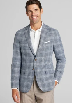 Reserve Collection Tailored Fit Plaid Sportcoat - Big & Tall