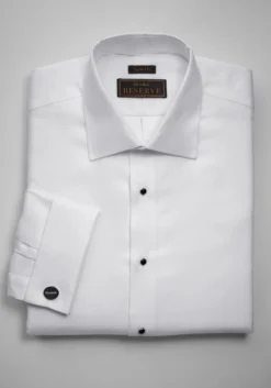 Reserve Collection Tailored Fit Spread Collar French Cuff Formal Dress Shirt - Big & Tall