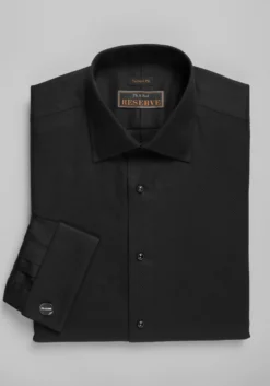 Reserve Collection Tailored Fit Spread Collar French Cuff Formal Solid Dress Shirt - Big & Tall