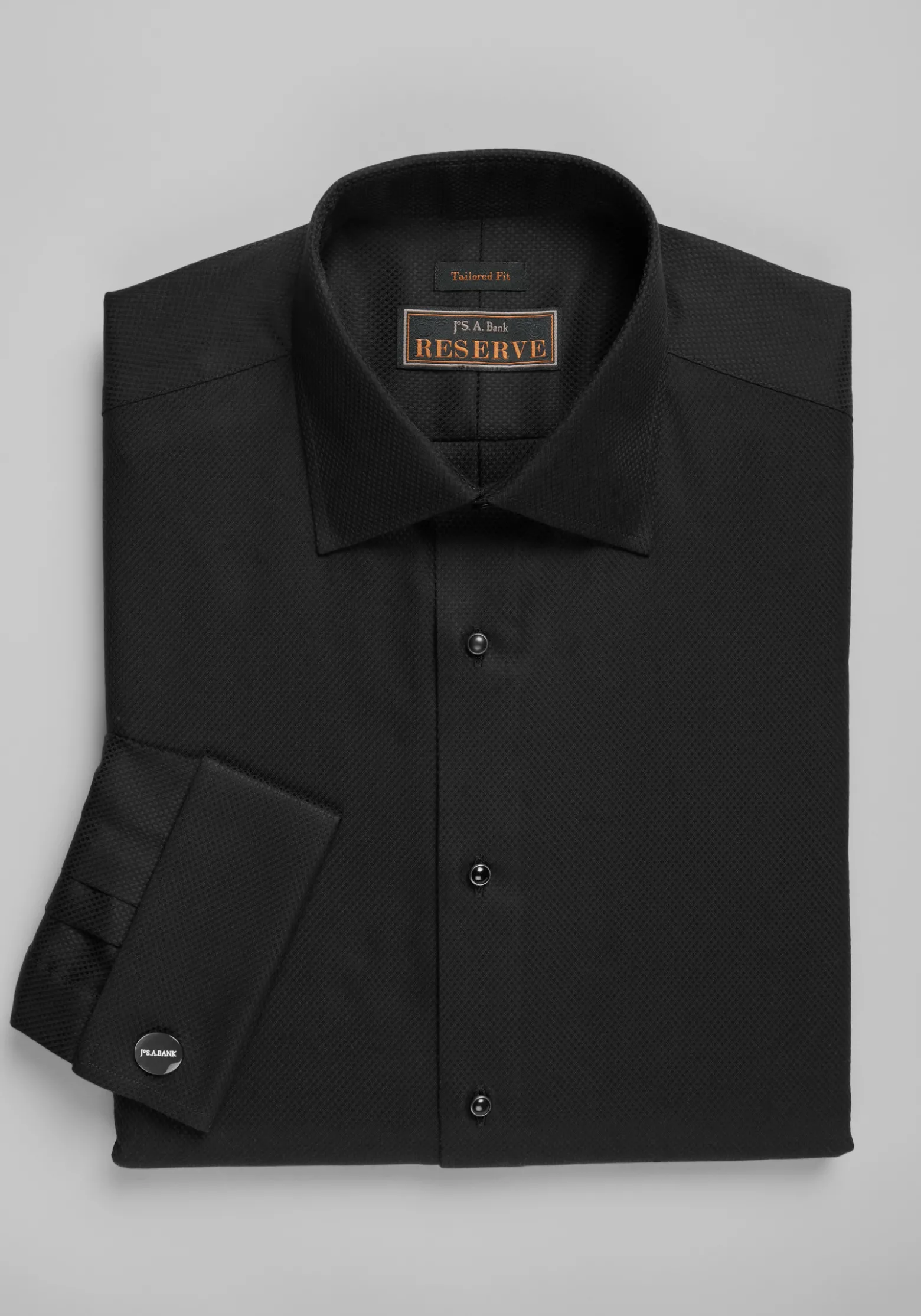 Reserve Collection Tailored Fit Spread Collar French Cuff Formal Solid Dress Shirt - Big & Tall