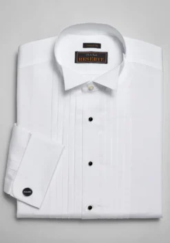 Reserve Collection Tailored Fit Wing Collar French Cuff Five-Pleat Formal Dress Shirt - Big & Tall