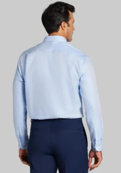 Reserve Collection Tailored Fit Spread Collar Herringbone Dress Shirt