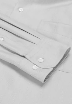 Reserve Collection Tailored Fit Solid Herringbone Dress Shirt