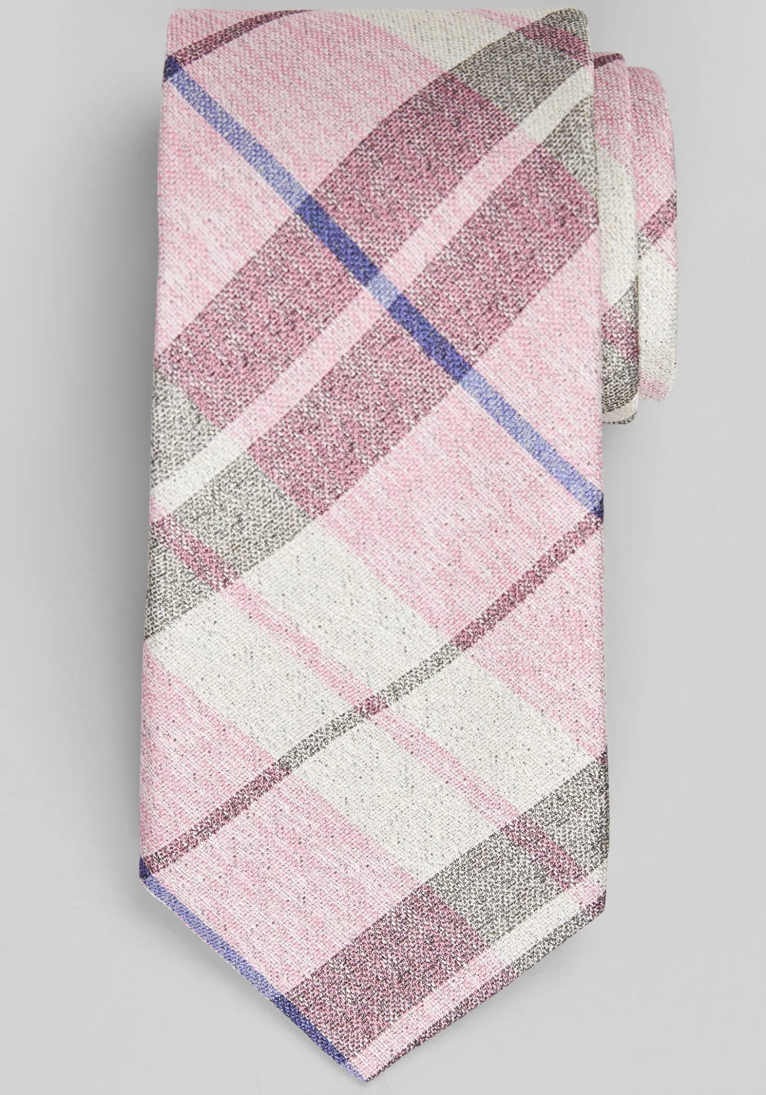 Reserve Collection Textured Happy Plaid Silk Tie