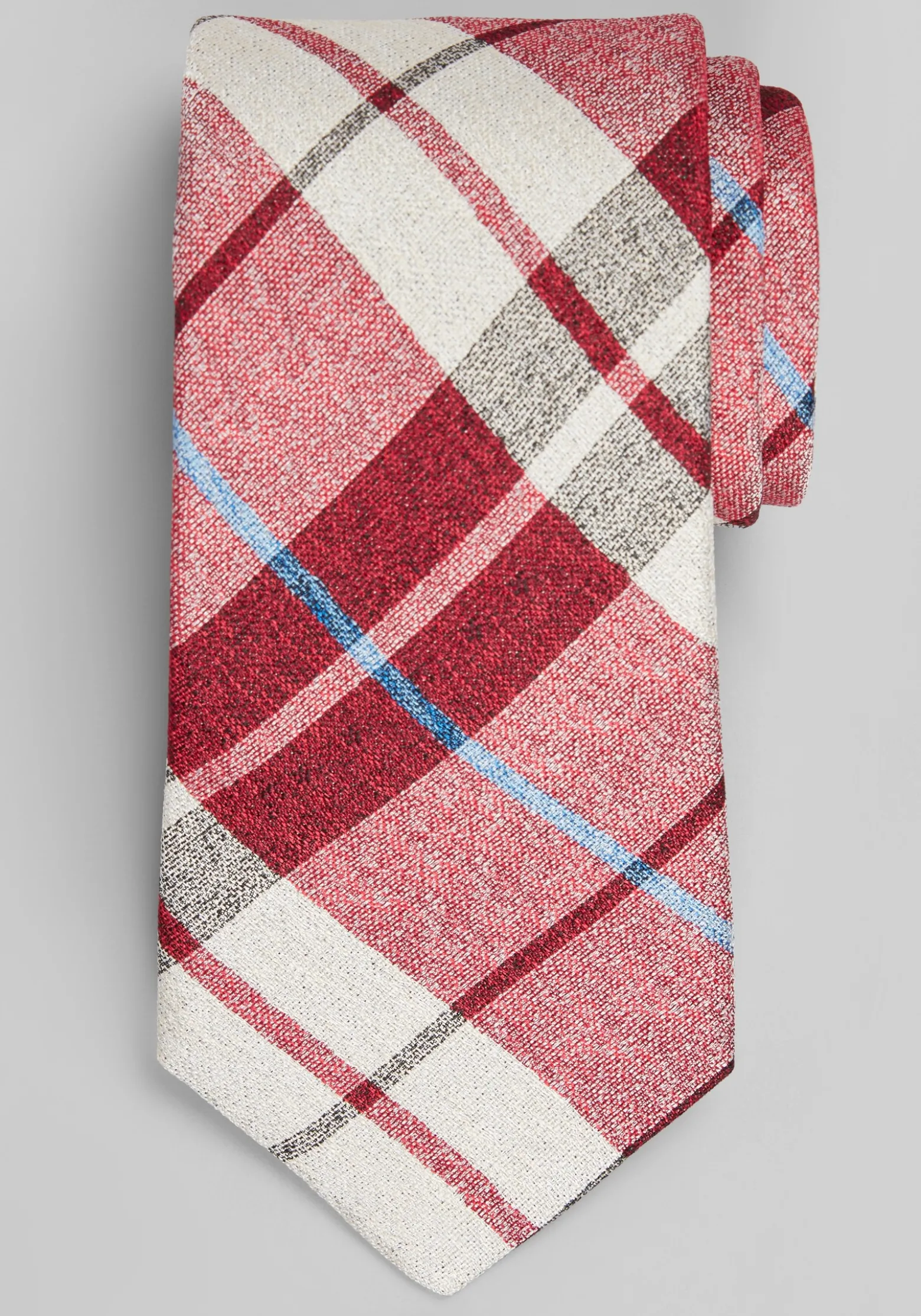 Reserve Collection Textured Happy Plaid Silk Tie