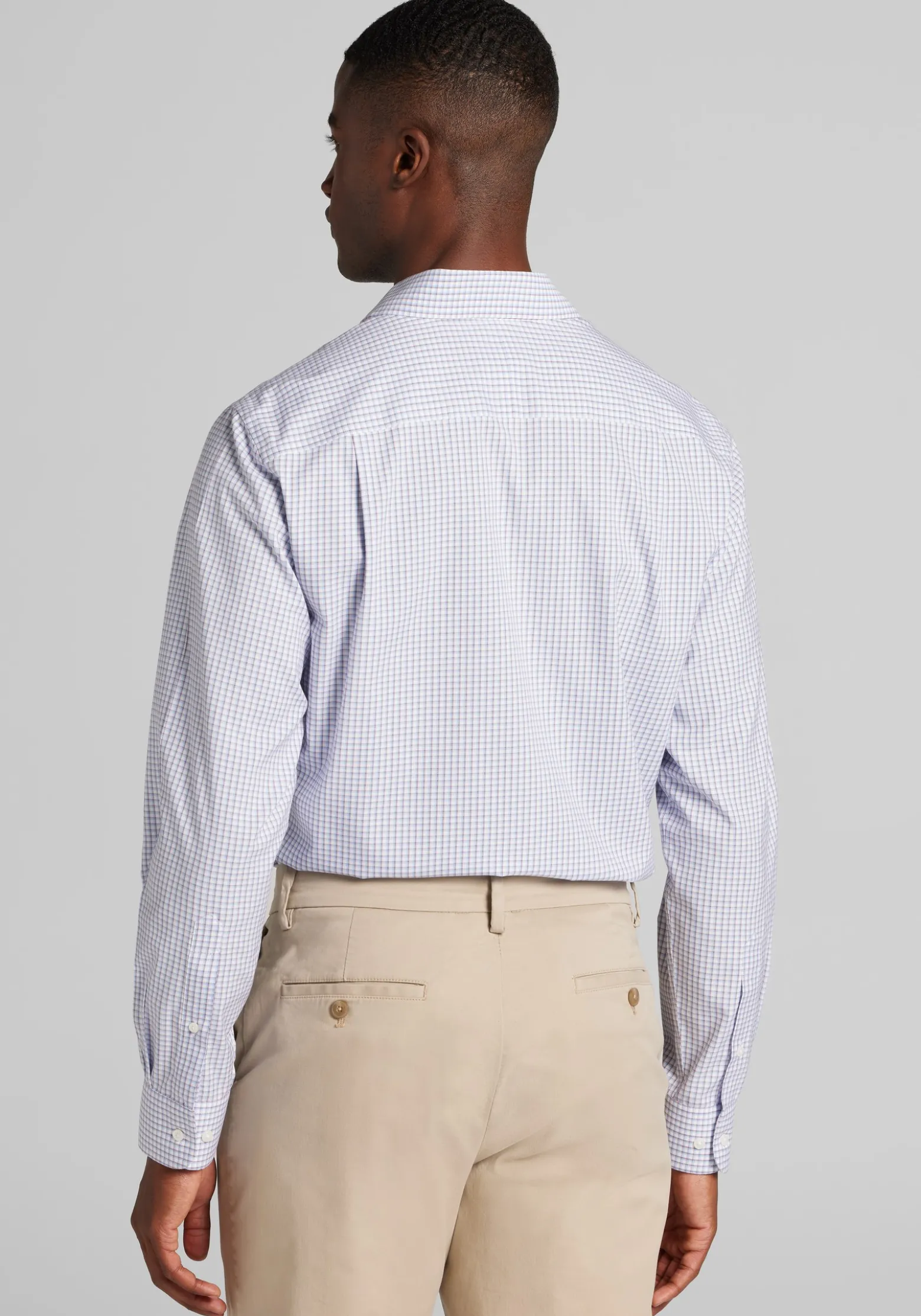 Traveler® Collection Slim Fit Spread Collar Check Dress Shirt