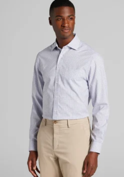 Traveler® Collection Slim Fit Spread Collar Check Dress Shirt