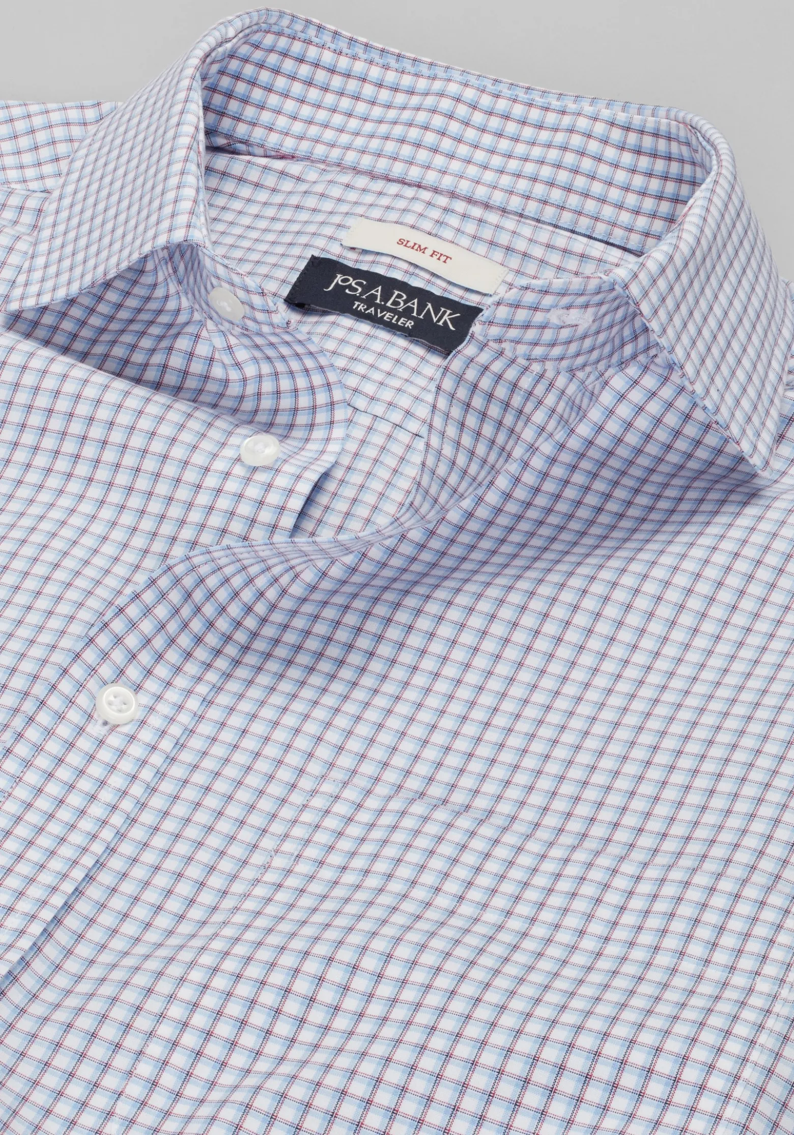 Traveler® Collection Slim Fit Spread Collar Check Dress Shirt