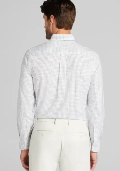 Traveler® Collection Slim Fit Button-Down Collar Grid Dress Shirt