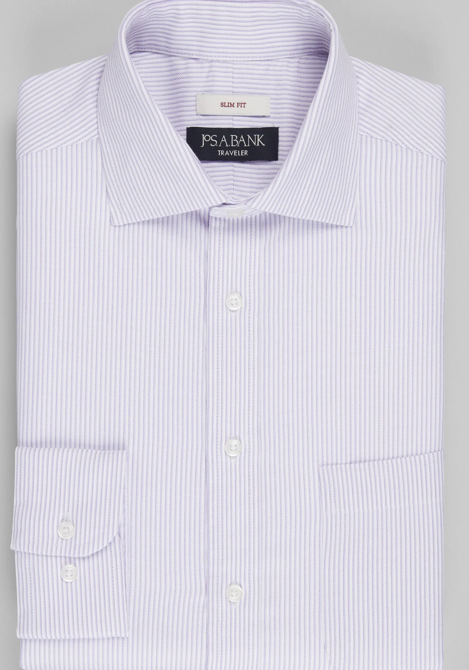 Traveler® Collection Slim Fit Tight Stripe Dress Shirt