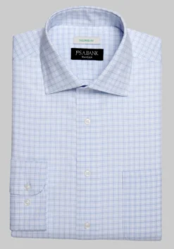 Traveler® Collection Tailored Fit Spread Collar Check Dress Shirt