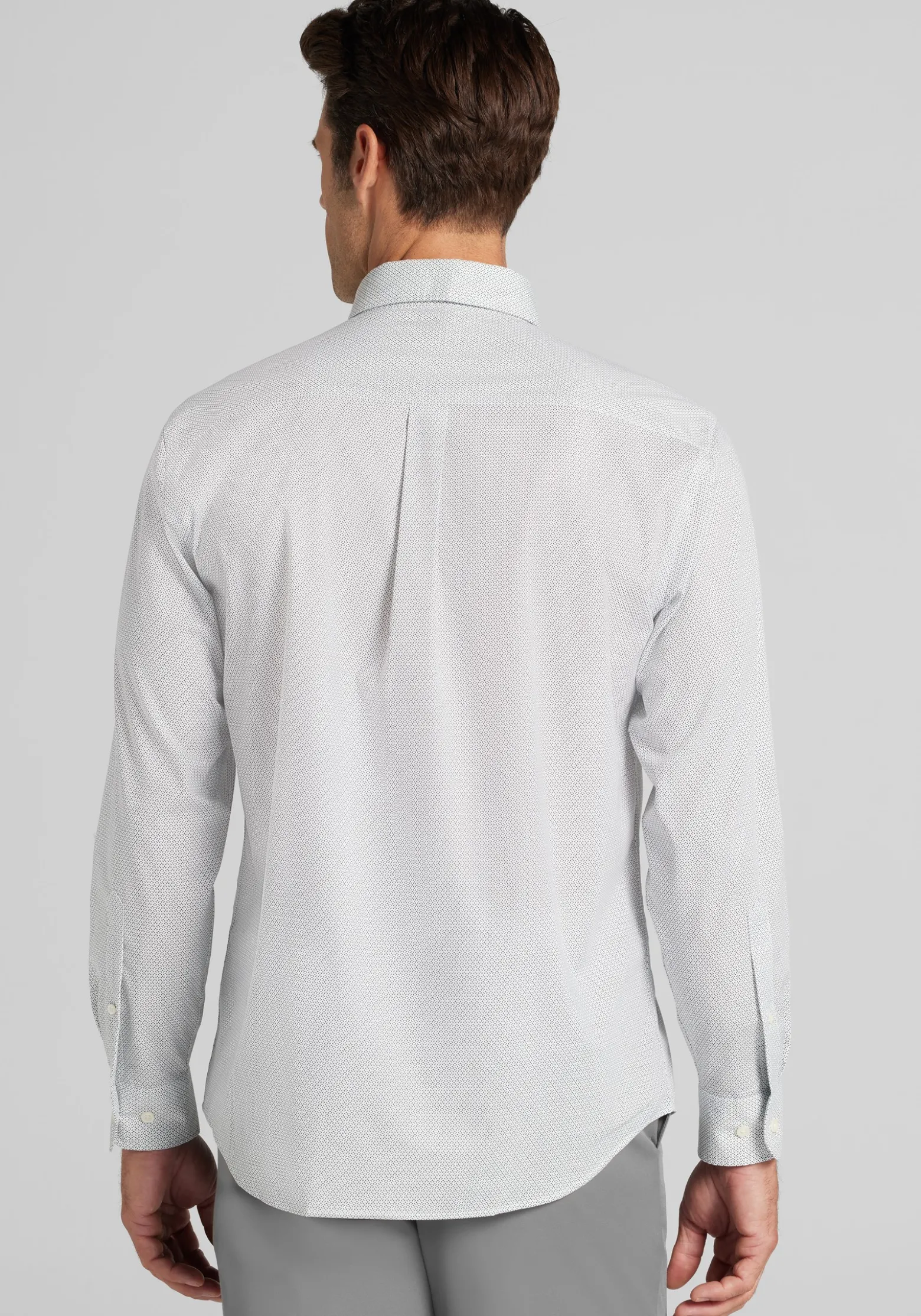 Traveler® Collection Tailored Fit Micro Geo Button Up Shirt