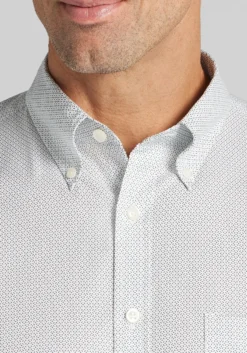 Traveler® Collection Tailored Fit Micro Geo Button Up Shirt