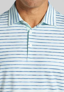 Traveler® Collection Tailored Fit Space-Dye Stripe Performance Polo