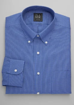 Traveler® Collection Traditional Fit Button-Down Collar Grid Dress Shirt - Big & Tall