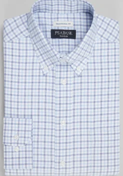 Traveler® Collection Traditional Fit Button-Down Collar Gingham Dress Shirt