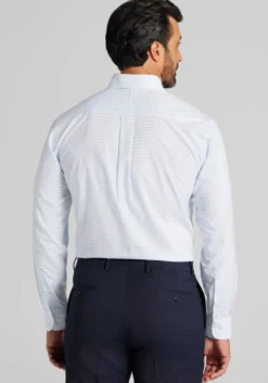 Traveler® Collection Traditional Fit Button-Down Collar Plaid Dress Shirt