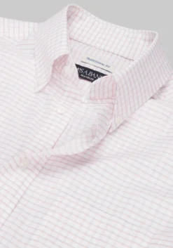 Traveler® Collection Traditional Fit Button-Down Collar Grid Dress Shirt