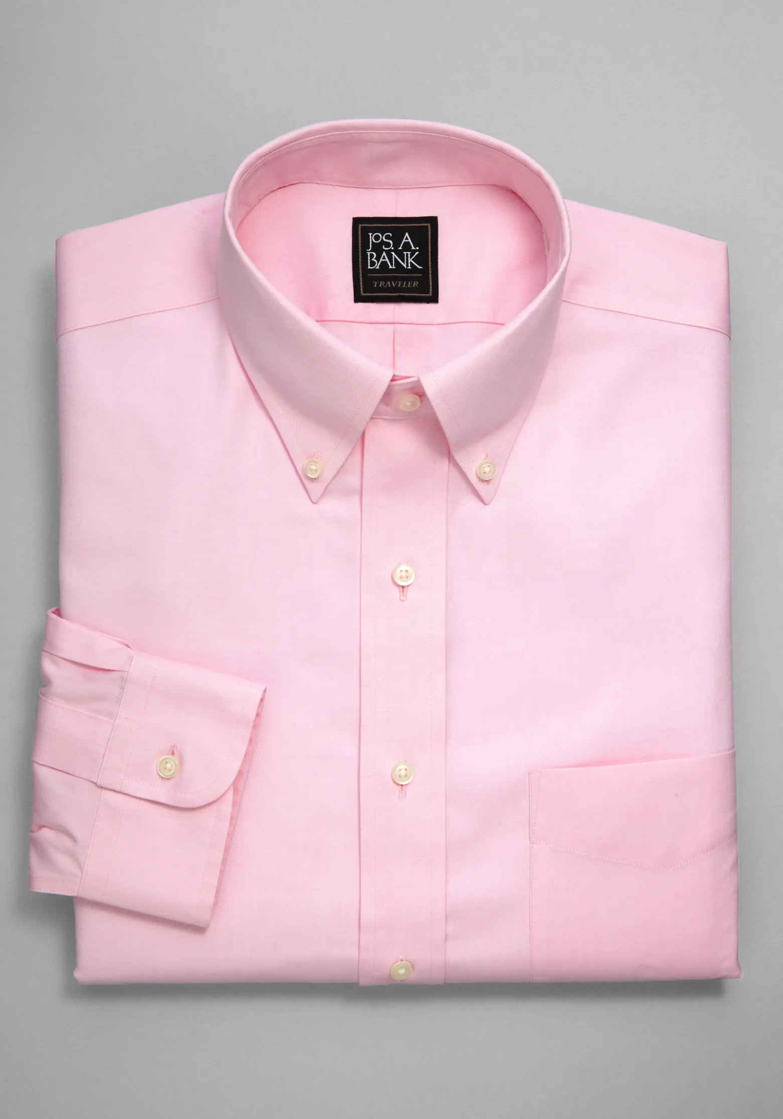 Traveler® Collection Traditional Fit Button-Down Collar Solid Dress Shirt - Big & Tall