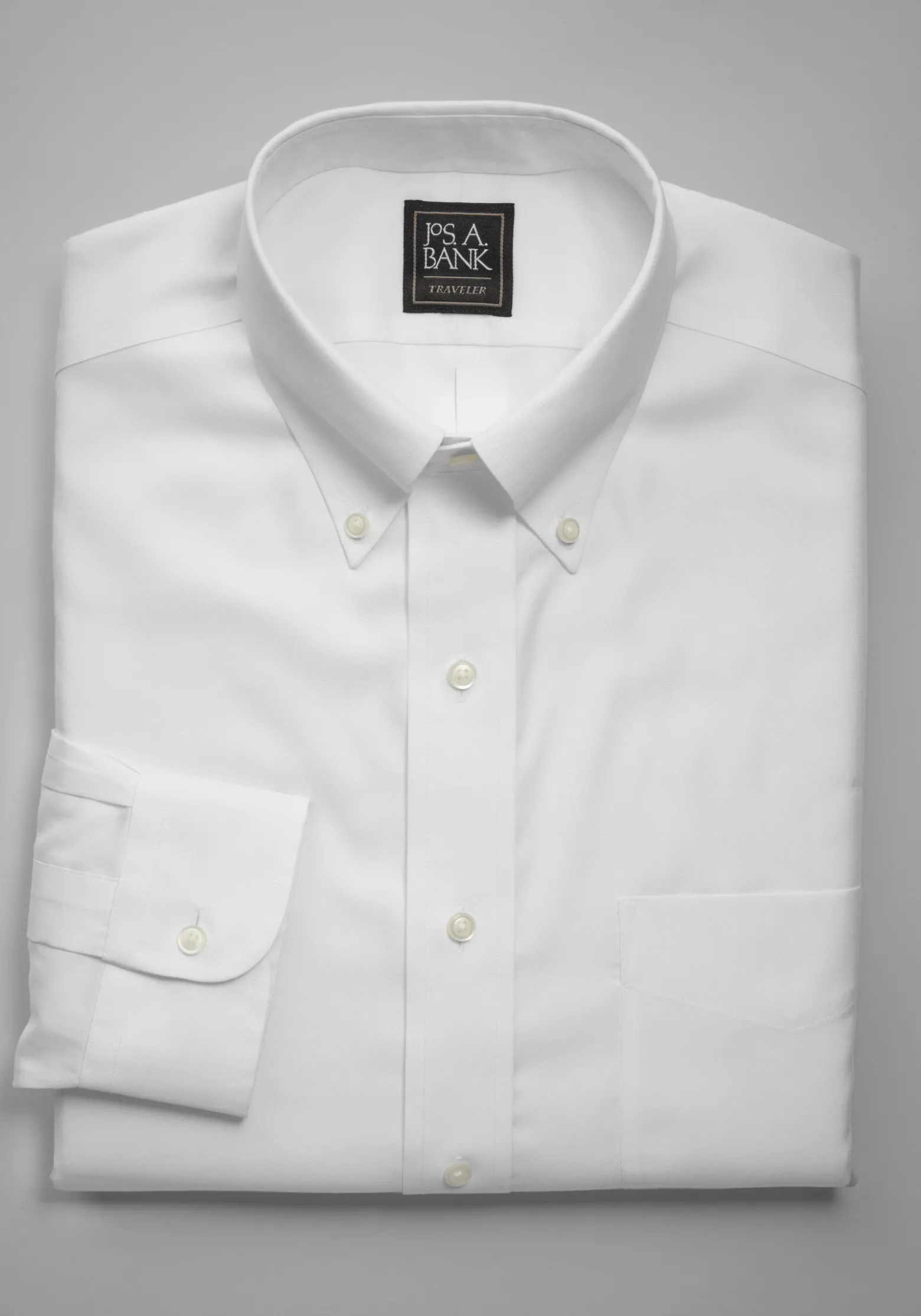 Traveler® Collection Traditional Fit Button-Down Collar Solid Dress Shirt - Big & Tall