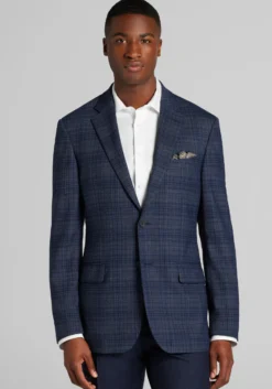 Traveler® COOLMOTION Tailored Fit Plaid Sportcoat - Big & Tall