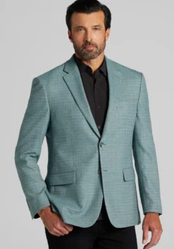 Traveler® COOLMOTION Tailored Fit Plaid Sportcoat - Big & Tall