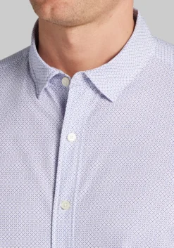 Traveler® COOLMOTION Tailored Fit Petal Neat Button Up Shirt - Big & Tall