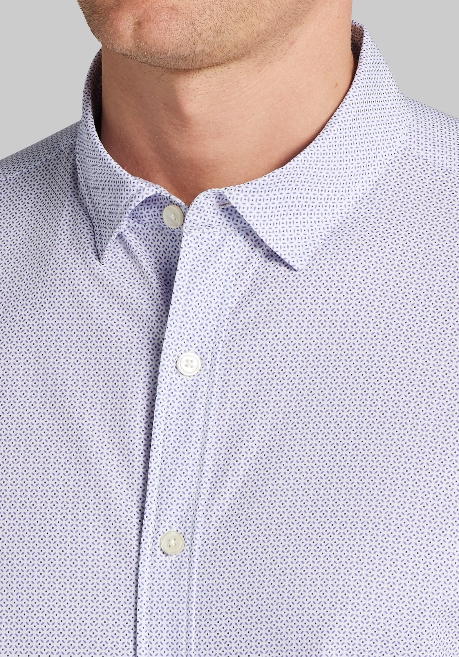 Traveler® COOLMOTION Tailored Fit Petal Neat Button Up Shirt - Big & Tall