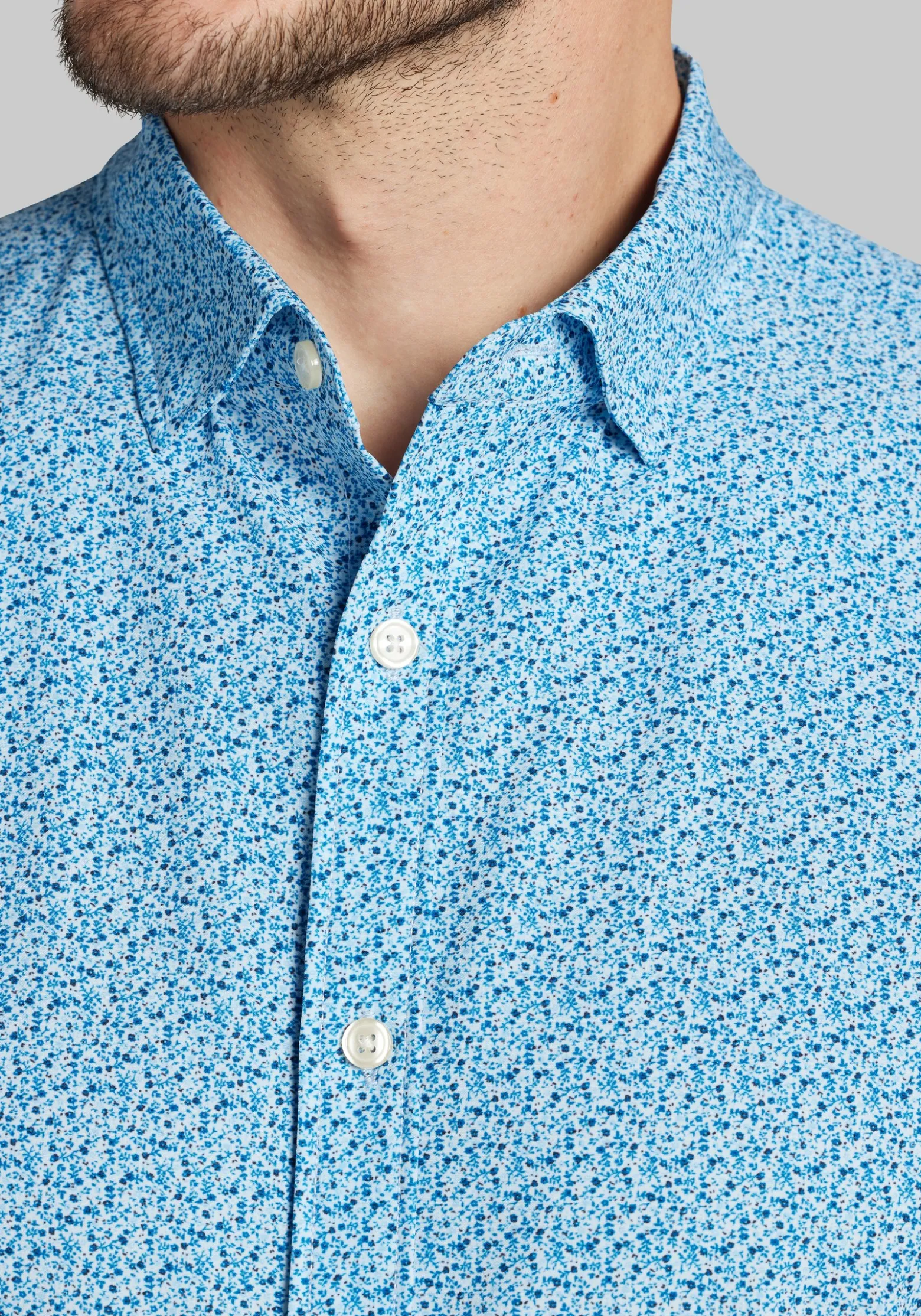 Traveler® COOLMOTION Tailored Fit Liberty Floral 4 Way Stretch Short Sleeve Button Up Shirt - Big & Tall