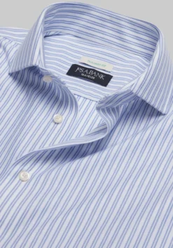 Traveler® COOLMOTION Tailored Fit Spread Collar Stripe Knit Dress Shirt