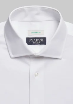 Traveler® COOLMOTION Tailored Fit Spread Collar Knit Solid Dress Shirt - Big & Tall