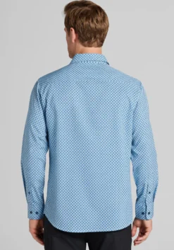 Traveler® COOLMOTION Tailored Fit Geometric 4-Way Stretch Button Up Shirt