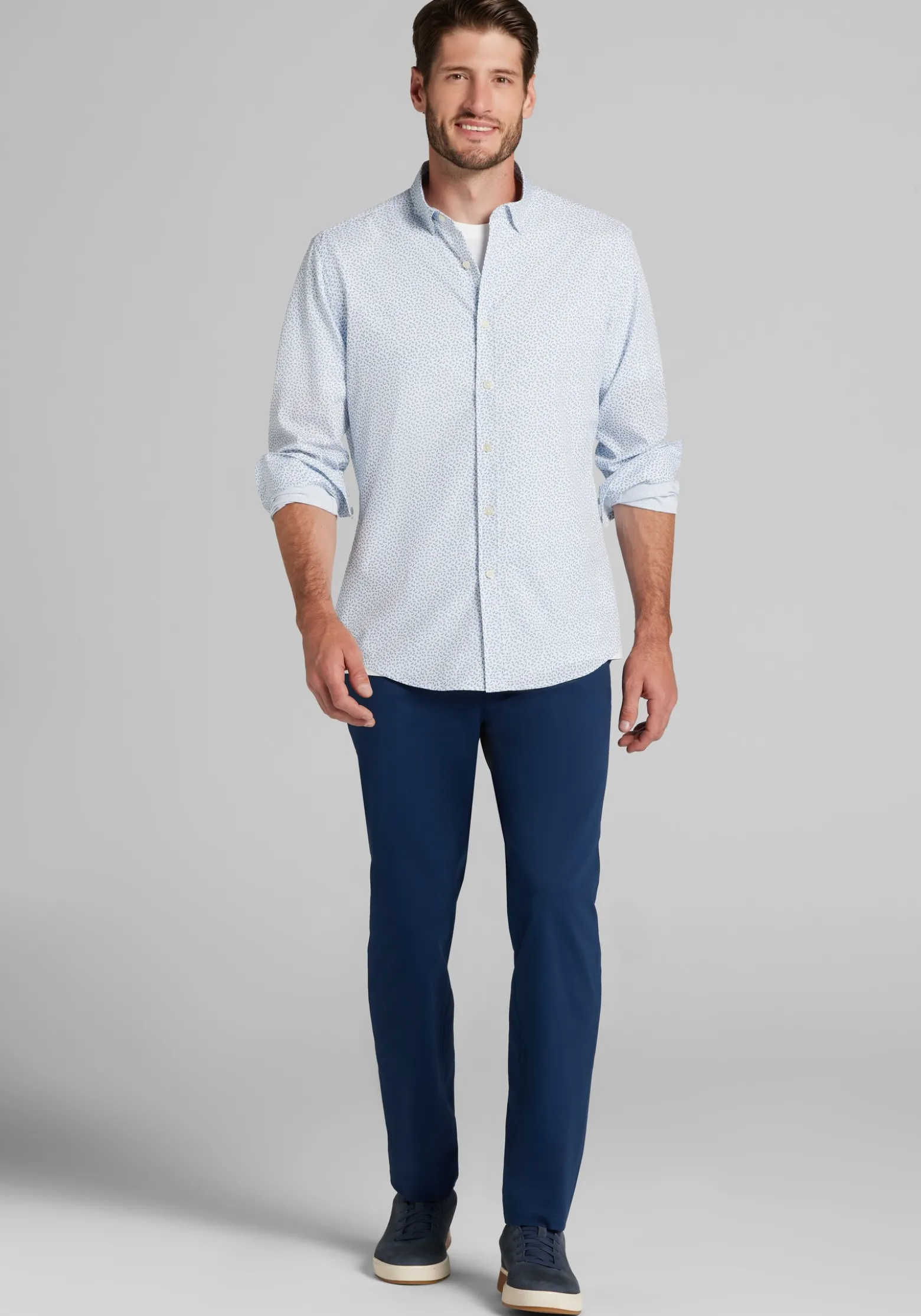 Traveler® COOLMOTION Tailored Fit Paisley Button Up Shirt