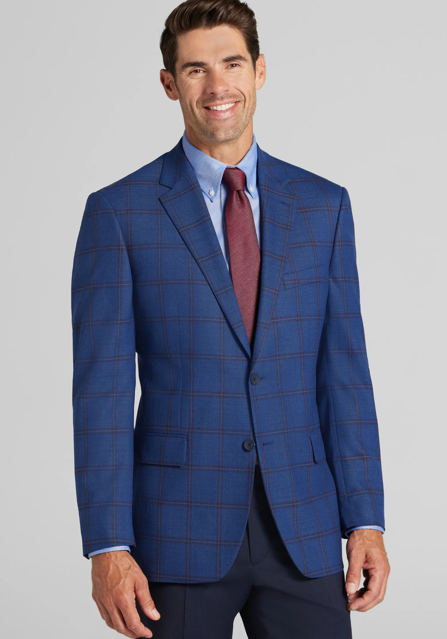Traveler® COOLMOTION Traditional Fit Windowpane Sportcoat
