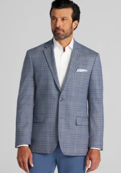 Traveler® COOLMOTION Traditional Fit Plaid Sportcoat - Big & Tall