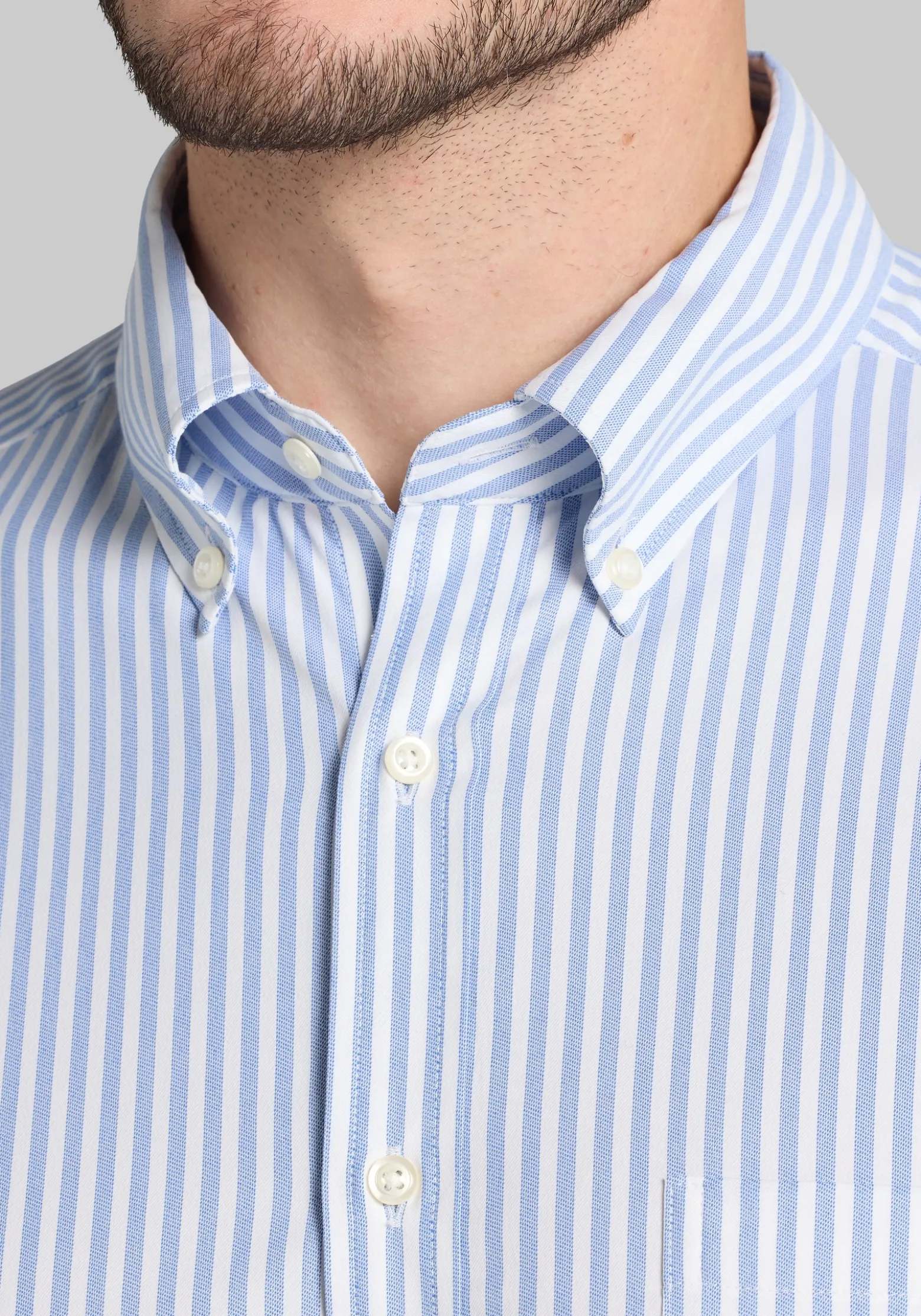 Traveler® Performance Tailored Fit Bengal Stripe Button Up Shirt - Big & Tall