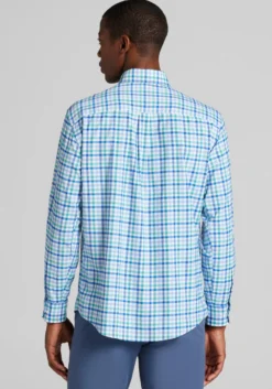 Traveler® Performance Tailored Fit Plaid Button Up Shirt