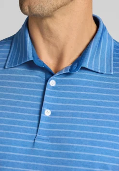 Traveler® Performance Tailored Fit Birdseye Stripe Polo