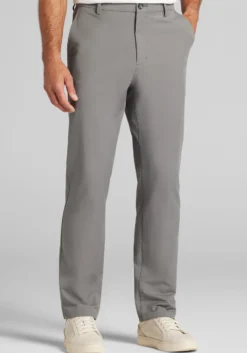 Traveler® Performance Tailored Fit Cotton Blend Flat Front Golf Chinos