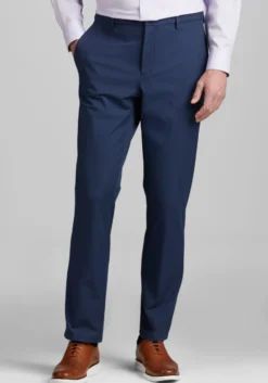 Traveler® Performance Tailored Fit Cotton Blend Flat Front Golf Chinos - Big & Tall