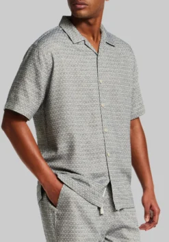 Weatherproof Vintage Traditional Fit Jacquard Coatfront Knit Button Up Shirt